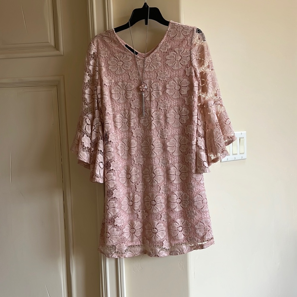 Near new girls pink dress size 12